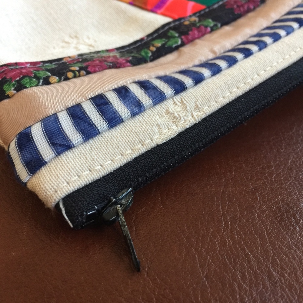Boho handmade hippie patchwork hands free wristlet makeup phone festival bag - Picture 2 of 8
